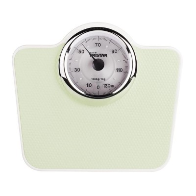 Pèse-personne Mécanique Verre 160kg/100g TRISTAR WG-2428 Vert, Blanc