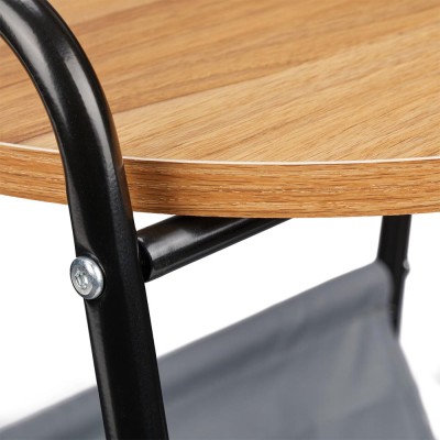 Table d'appoint ronde + Étagère RELAXDAYS 1031617 Noir, Brun, Gris