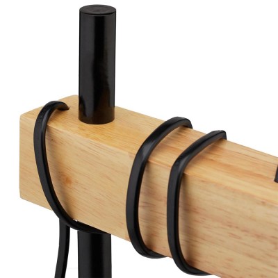 Lampe de table Industrielle Bois & Métal RELAXDAYS 10030535 Noir, Brun