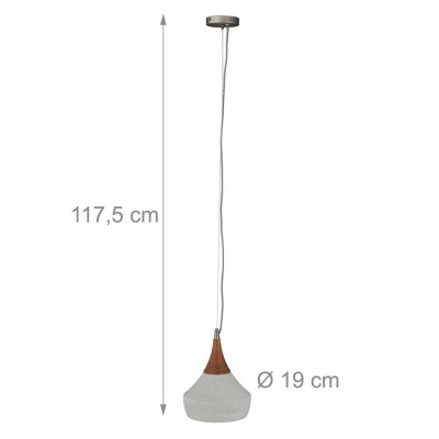 Lampe suspendue industrielle Béton Vintage RELAXDAYS 10029510 Gris, Brun