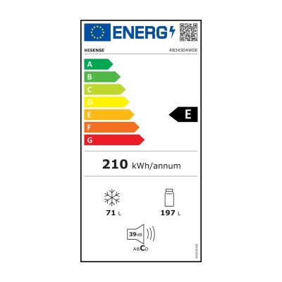 Réfrigérateur Combiné Inversé 268L HISENSE RB343D4WDE E (A++)