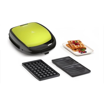 Croque-gaufre TEFAL SW341312 SNACK TIME COLORMANIA Vert cactus, Noir 700W