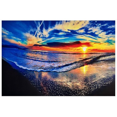 Toile imprimée sur Tableau Paysage Plage Sunset 90X60CM TABPS01