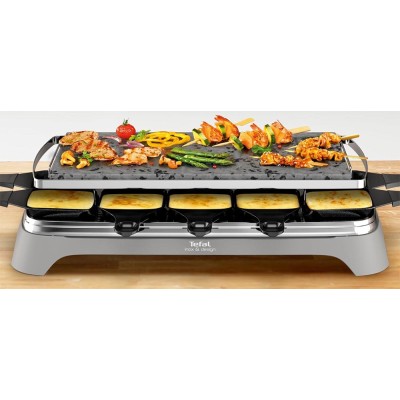 Raclette 12 coupelles / Pierrade TEFAL PR457B12 Gris, Inox 1350W