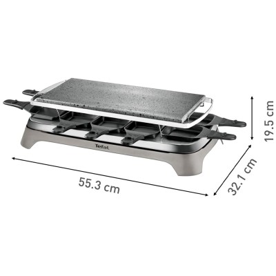 Raclette 12 coupelles / Pierrade TEFAL PR457B12 Gris, Inox 1350W