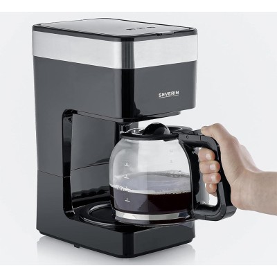 Cafetière filtre 1,25L 10 Tasses SEVERIN KA9263 Noir, Inox 900W