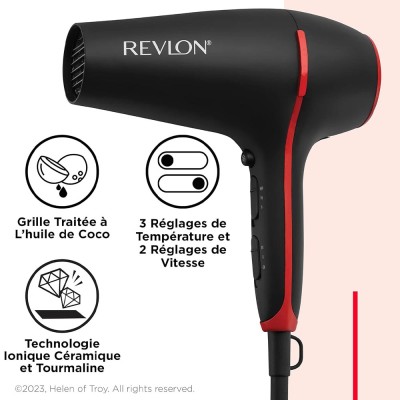 Sèche-cheveux REVLON RVDR5317E SMOOTHSTAY COCONUT Noir, Rouge 2000W