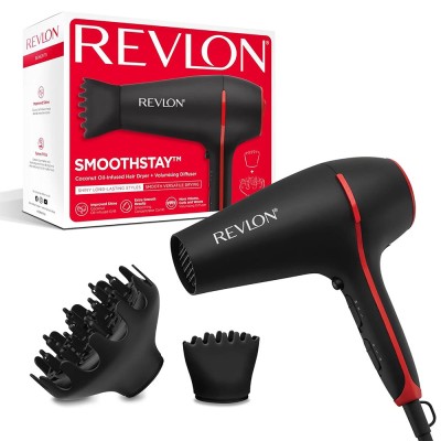 Sèche-cheveux REVLON RVDR5317E SMOOTHSTAY COCONUT Noir, Rouge 2000W