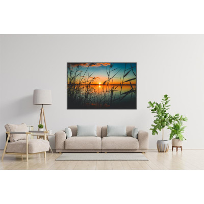 Tableau Paysage Coucher Soleil Lac 70X50CM TAB-PCS09