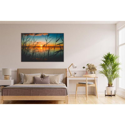 Tableau Paysage Coucher Soleil Lac 70X50CM TAB-PCS09